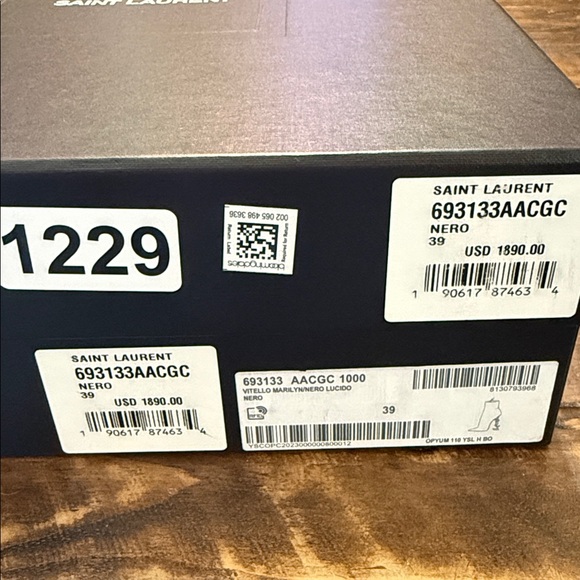 Saint Laurent Opyum 110 Patent Leather YSL Stiletto Heel  Boots NEW EU 39 US 9 - Picture 11 of 11